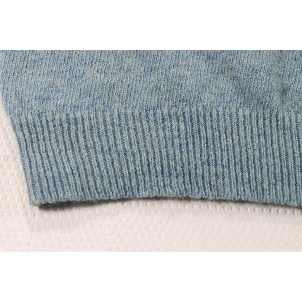 Vintage Le Tigre Wool Knit Sweater XL Blue Heather Crewneck Made in USA 80s